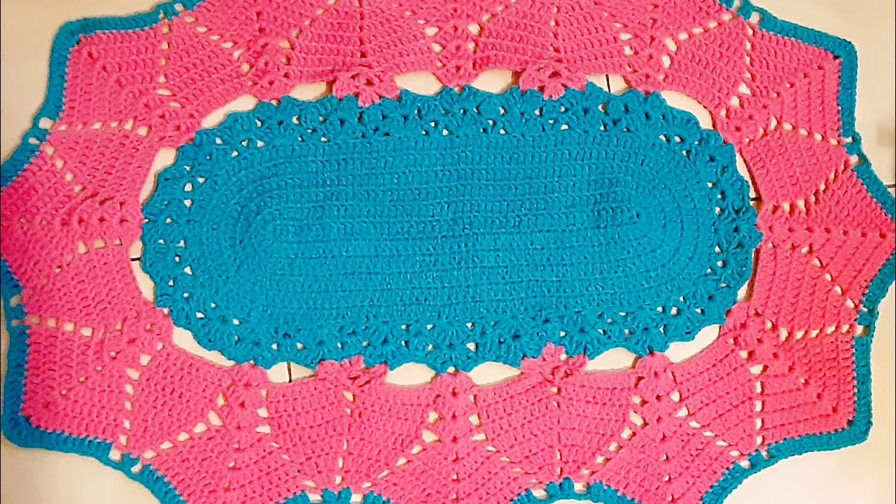 1parte  de tapete de juego para baño tejido a crochet paso a paso