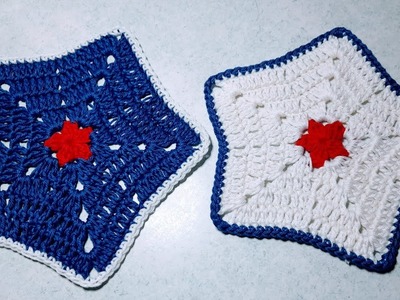 Tapete estrella de ganchillo *Crochet paso a paso *posavasos de colores *individual decorativo.