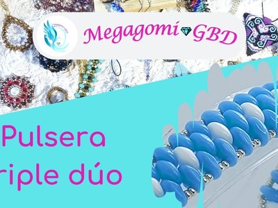 MegagomiGBD || Como hacer Pulsera triple duo || Hecho a mano