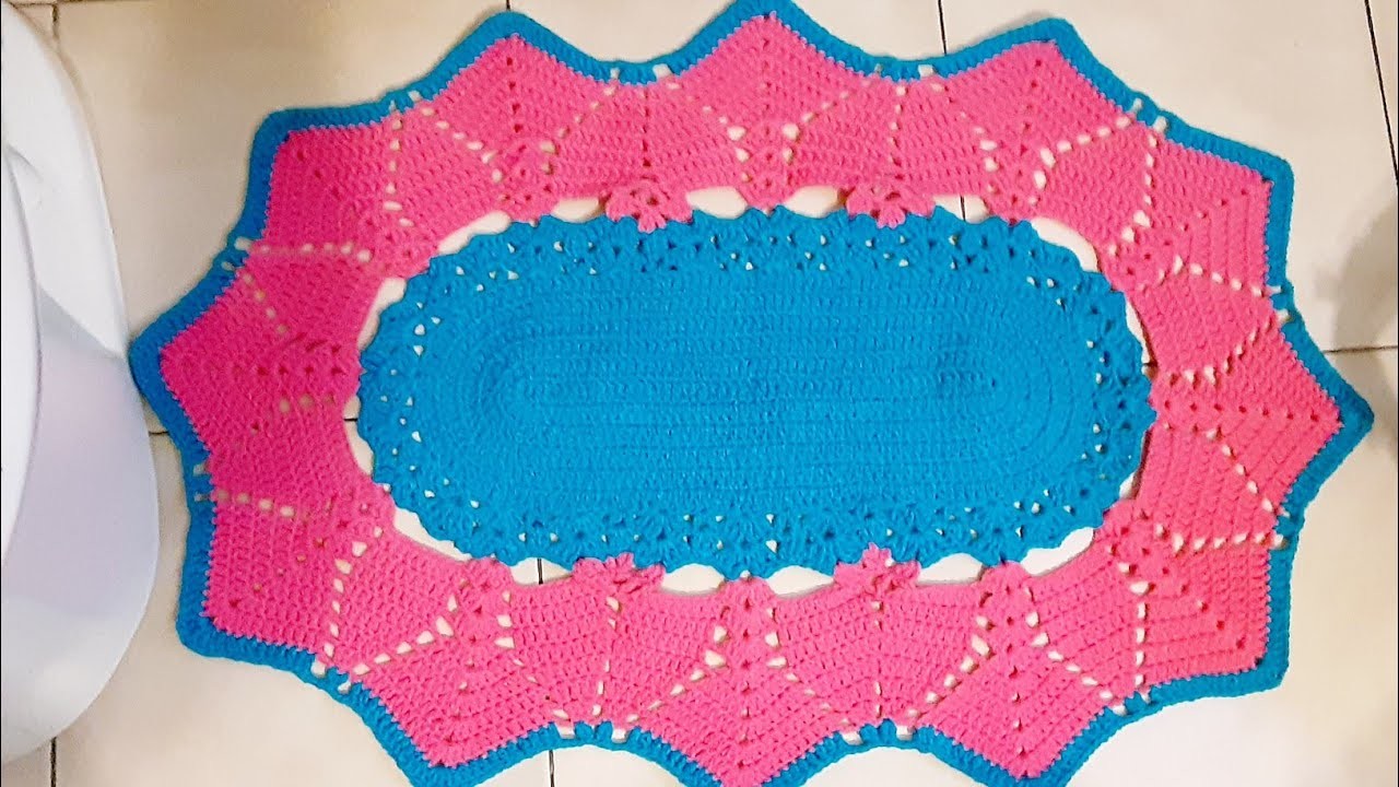 2 parte tapete para baño tejido a crochet paso a paso