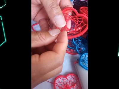 Atrapasueños CORAZON  tejido tela de araña (dream Catchers)