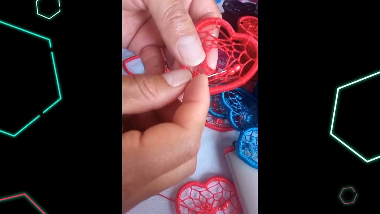 Atrapasueños CORAZON  tejido tela de araña (dream Catchers)