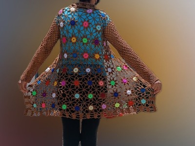 Blusa tejido con flores de colores a crochet #tejiendo #parati #tejiendoconmarylu