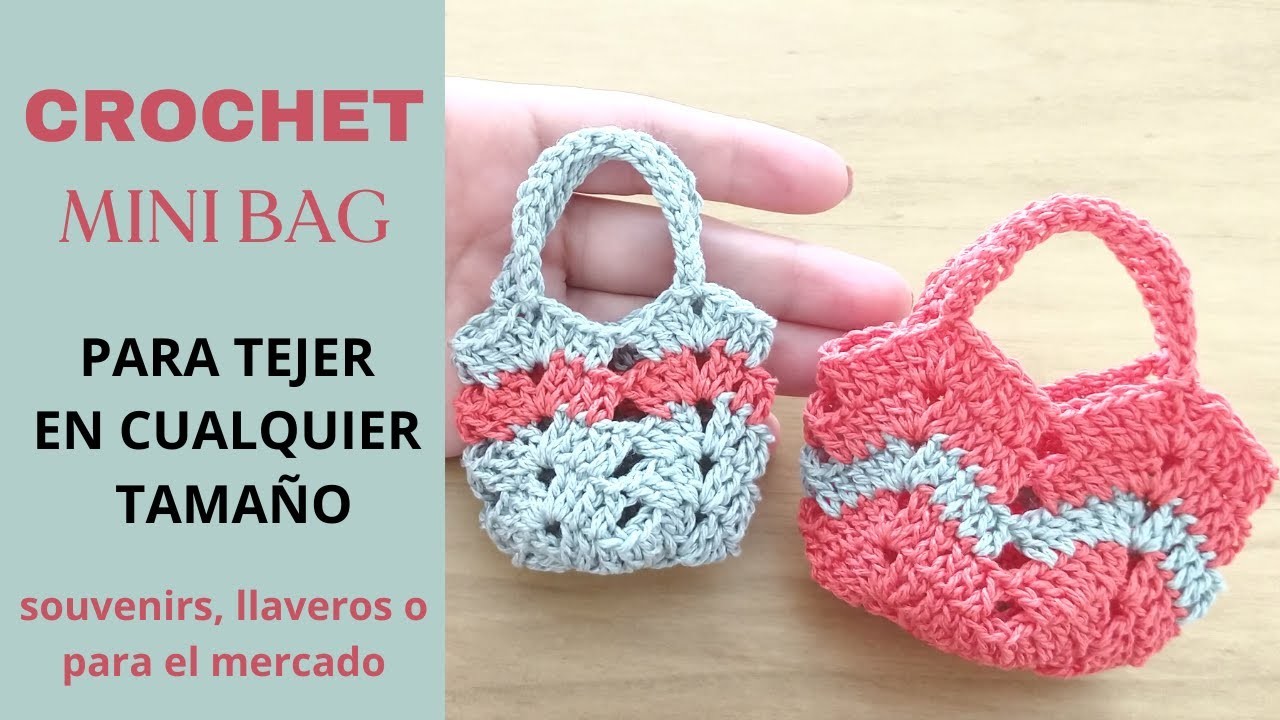 Crochet mini bolso tejido con gancho | Souvenirs | llaveros de crochet o para el mercado