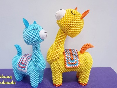 3d origami llama , 3d origami alpaca | paper  handmade alpaca ornament