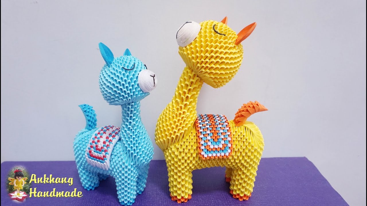 3d origami llama , 3d origami alpaca | paper  handmade alpaca ornament