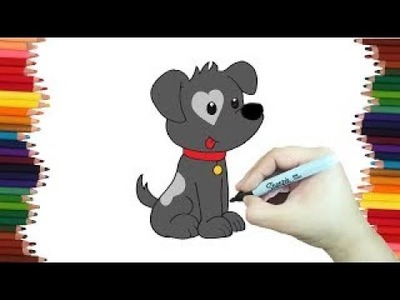 Cómo dibujar un Perro tierno facil para niños