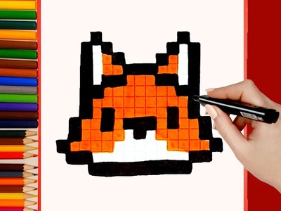 Cómo dibujar zorro  Arte de pixel #Shorts