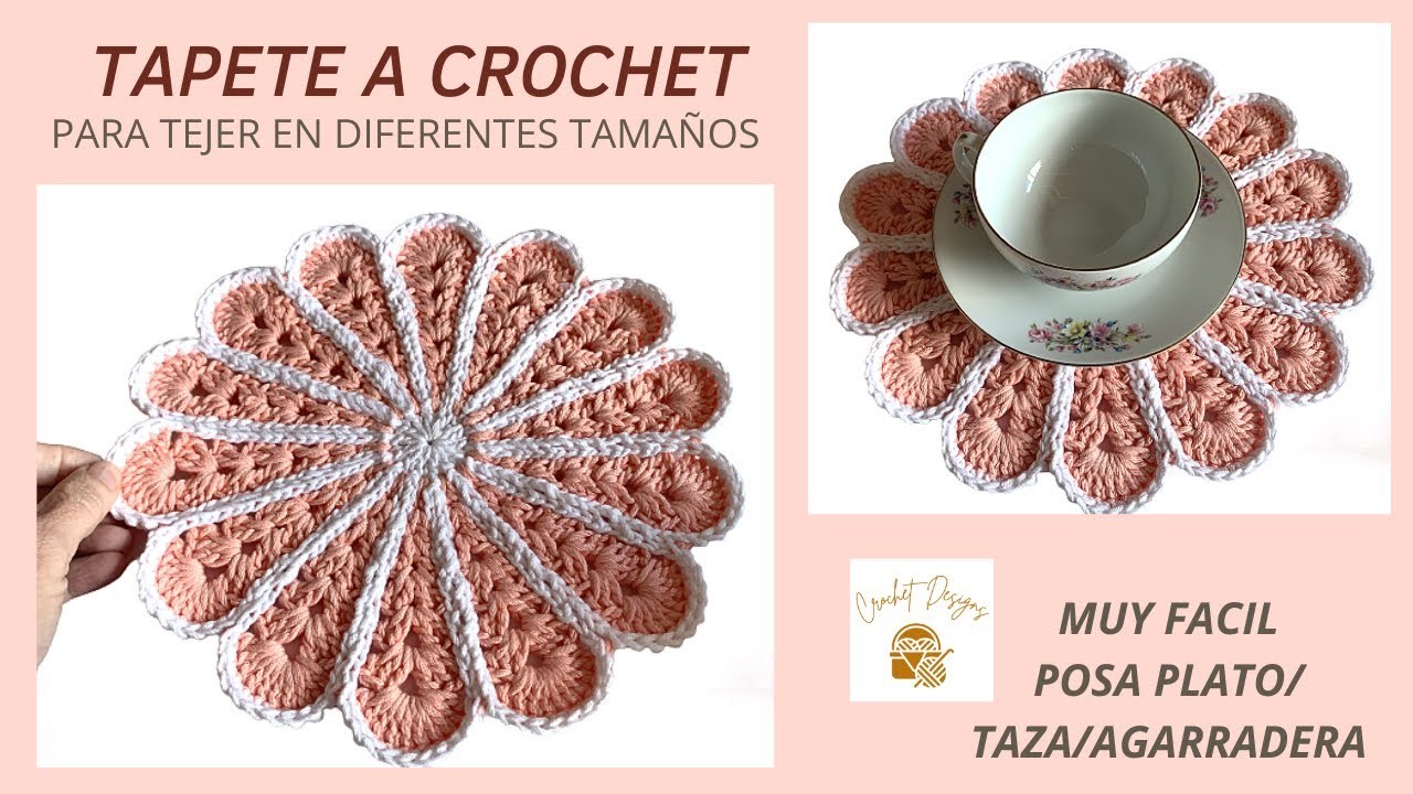 Crochet como tejer tapetes de 14 pétalos | para principiantes | crochet designs