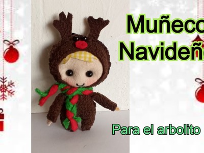 MUÑECO de NAVIDAD con retazos