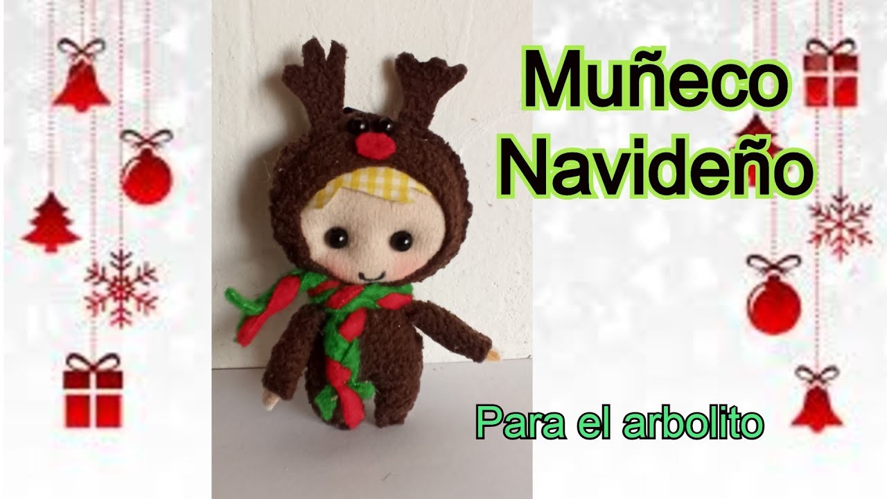 MUÑECO  de NAVIDAD con retazos