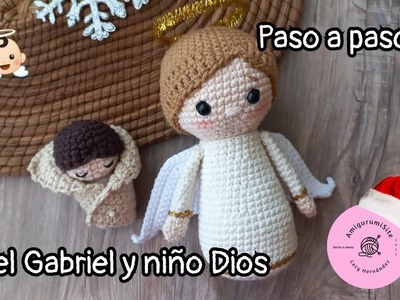 Ángel Gabriel y niño Dios tejido a crochet ????????(Paso a paso)