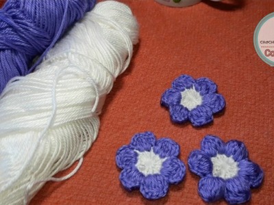 Aplique flor puff a crochet  facil