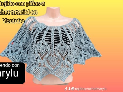Capita tejido con piñas a crochet #tejidos #tejiendoconmarylu