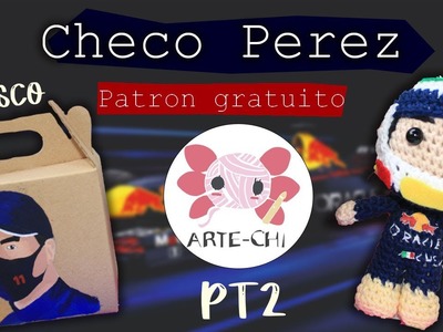 Casco de Checo Perez Crochet. ARTE-CHI