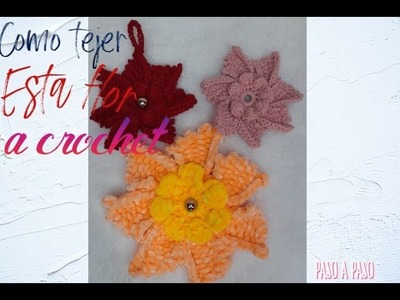 Como tejer una hermosa flor multiuso a crochet (paso a paso)