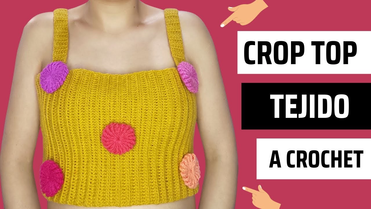 Crop top de flores fácil y rapido hecho a crochet ????‍♀️???? #crochet #tejido #croptop