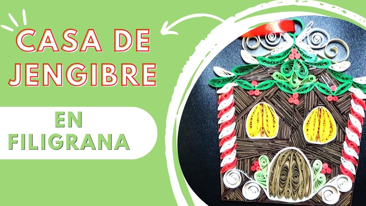 Casa de Jengibre en filigrana |  Paper Quilling Gingerbread house | Christmas ornament for tree ????????????????