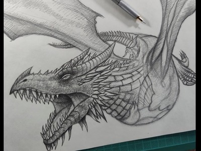 Cómo Dibujar un Dragón a Lápiz Paso a Paso FÁCIL - Balerion