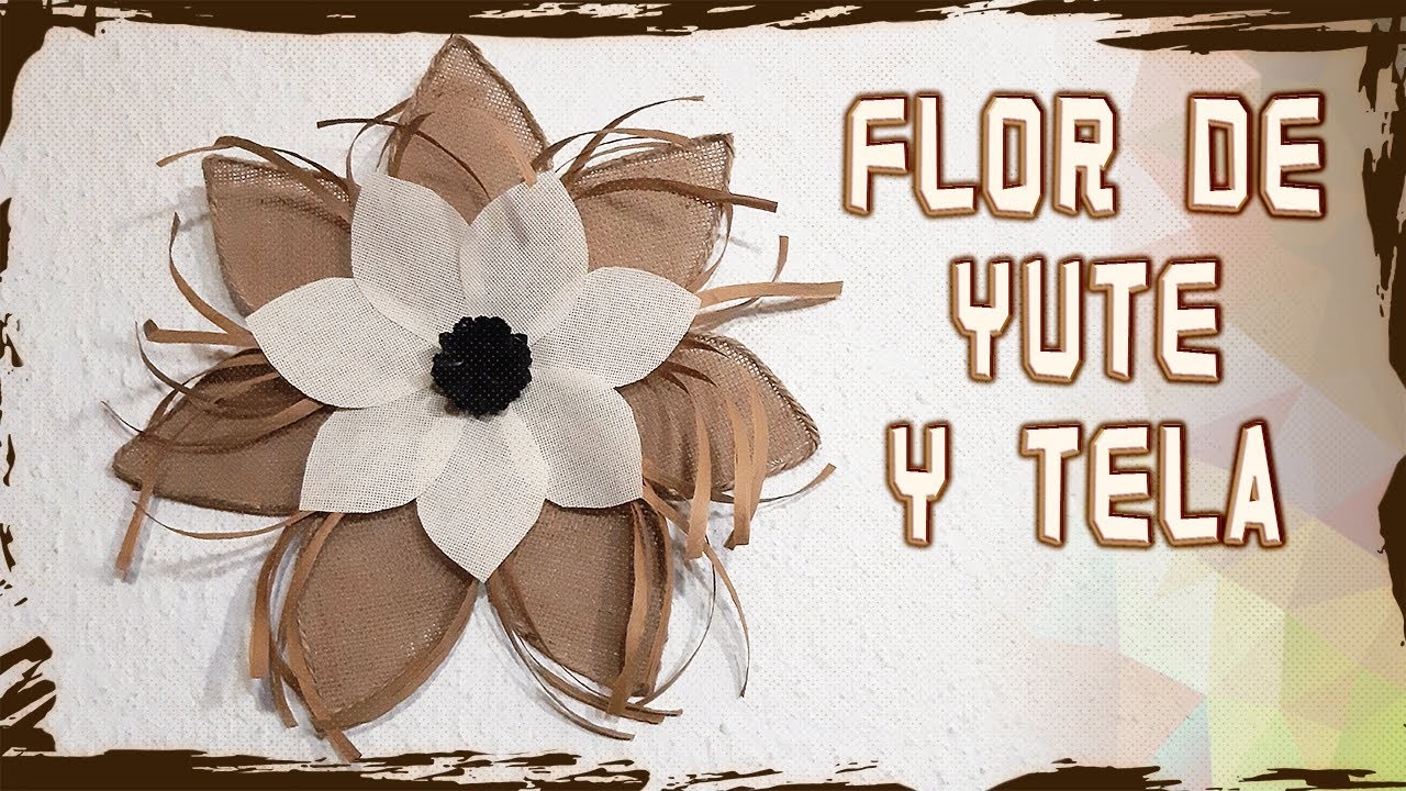 Flor de Yute y Tela con Toques de Rafia