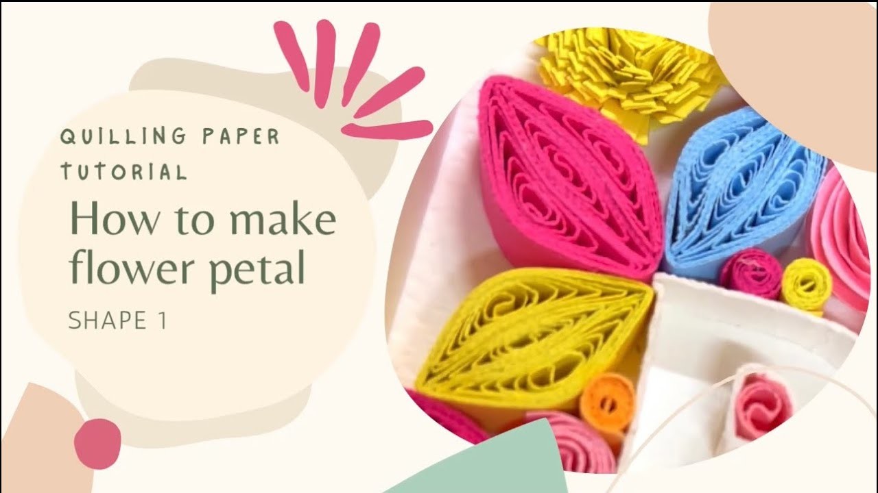 Quilling paper flower petal tutorial (shape1) فن لف الورق كيفية عمل شكل الورود (شكل١)