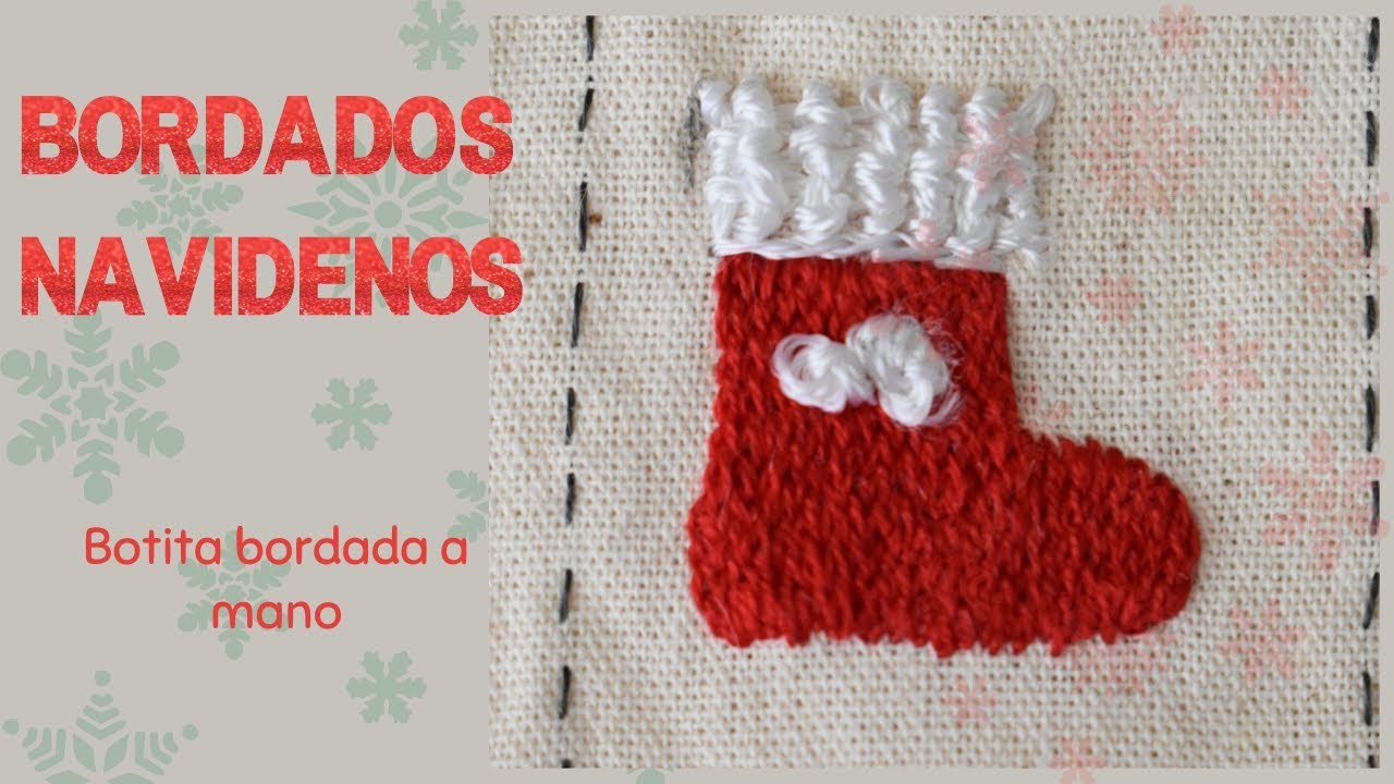 Bordados navideños | bota navideña bordada a mano ????