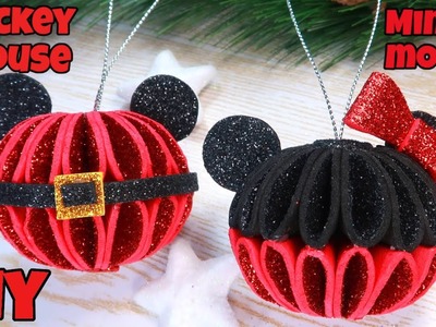 Diy ideas de adornos de Navidad de Mickey y Minnie muy fáciles, adornos navideños, Diy manualidades