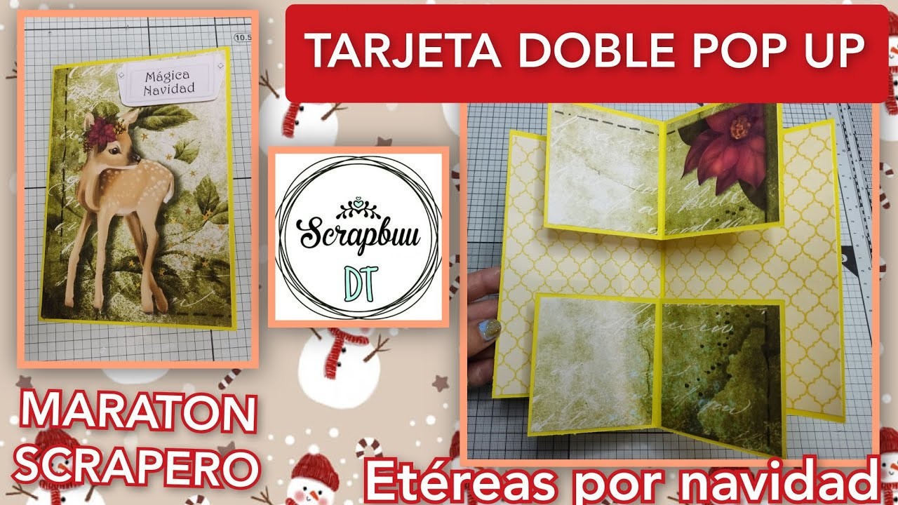 TARJETA DOBLE POP UP ????MARATON SCRAPERO ???? ETÉREAS POR NAVIDAD ????