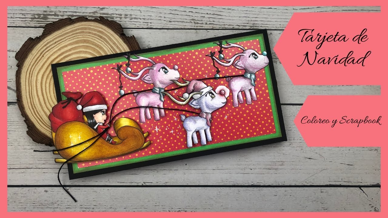 Cómo hacer Tarjeta de navidad con COLOREO y SCRAP || CARDMAKING