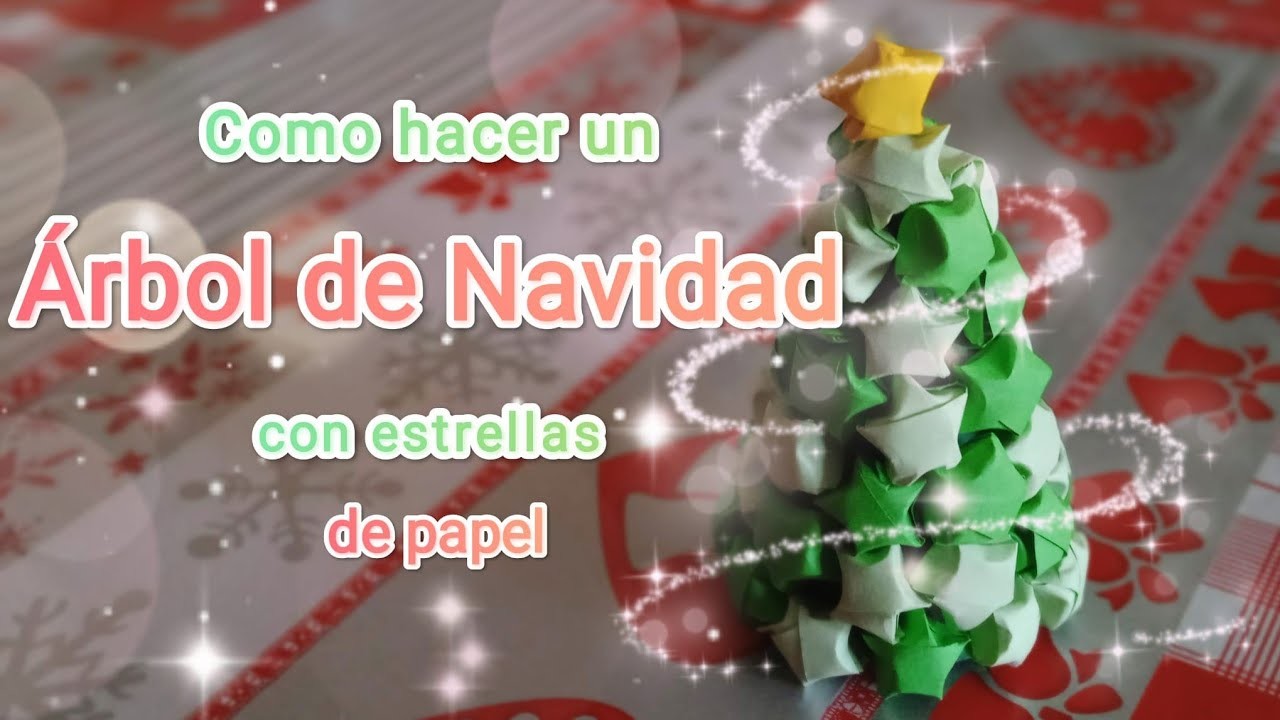 Como hacer un Árbol de Navidad con estrellas. Feliz Navidad!!