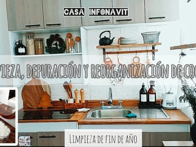 Limpieza y reorganización de cocina pequeña | LIMPIEZA DE FIN DE AÑO | Depuración  #casainfonavit