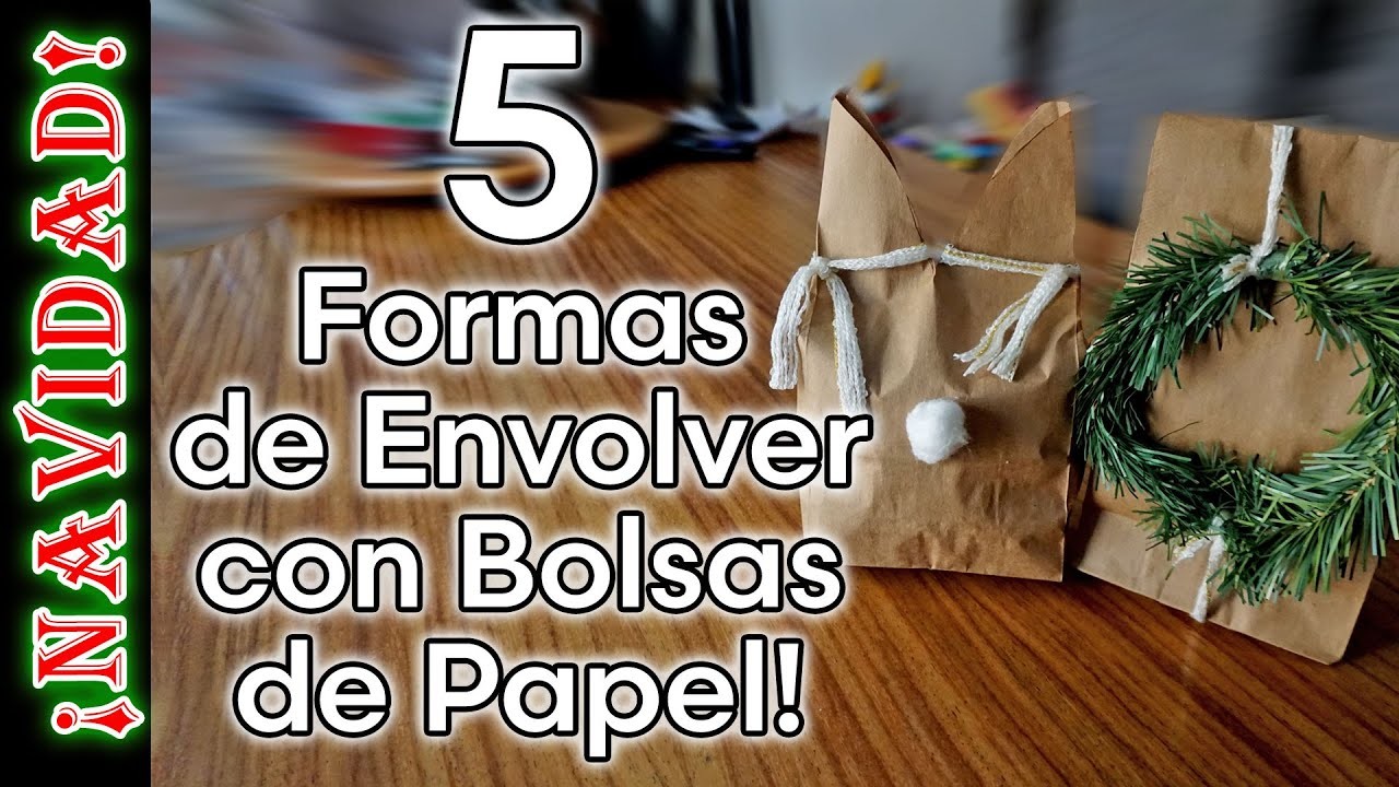 5 Formas para ENVOLVER TUS REGALOS CON BOLSAS DE PAPEL ????????????