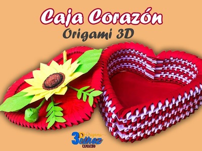 Cómo hacer una Caja Corazón ????❤️ en Origami 3D - Bethoz Camacho