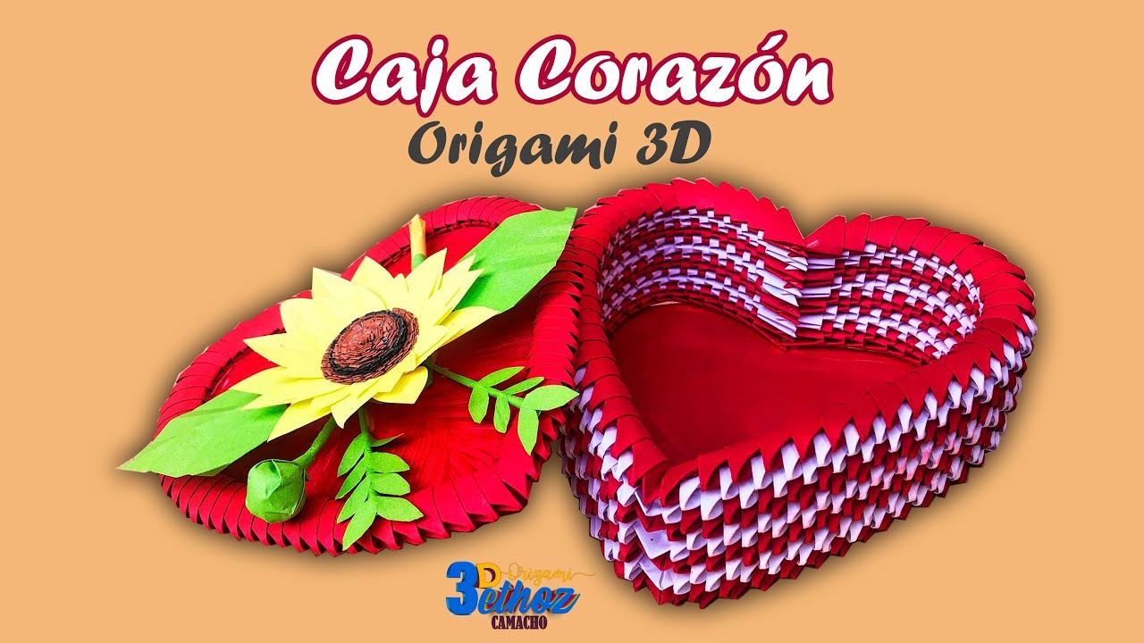 Cómo hacer una Caja Corazón ????❤️ en Origami 3D - Bethoz Camacho