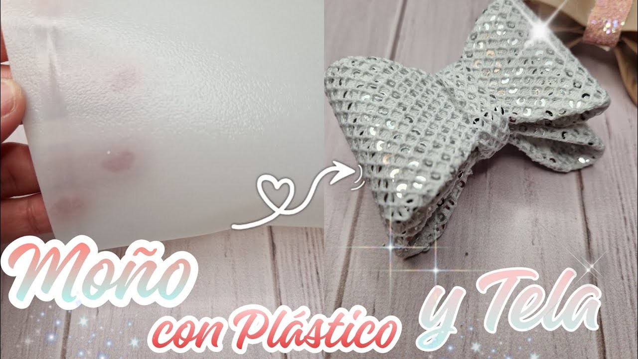 Moños Con Material RECICLADO???? MOÑO con PLASTICO Y TELA???? Moños Con TELA???? Moños HECHOS A MANO????????