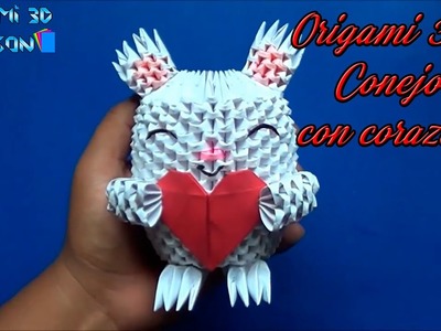 Origami 3D Conejo con Corazón