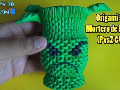 Origami 3D Mortero de Bambu PvsZ GW