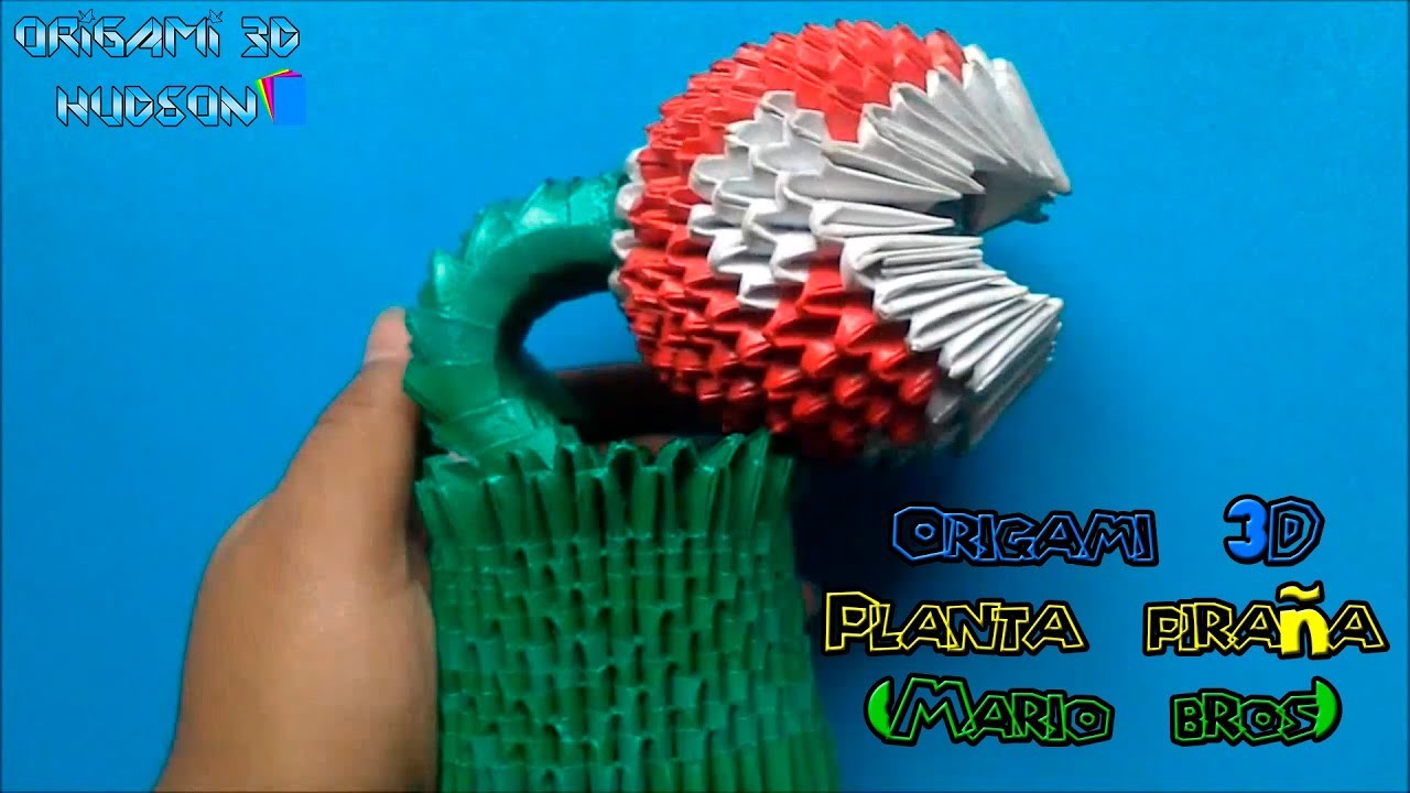 Origami 3D Planta piraña (Mario Bros)