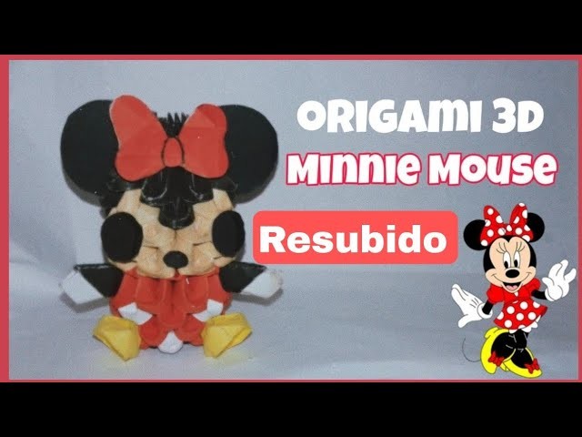 Como hacer a mini Minnie Mouse en origami 3D | Carol Sandoval