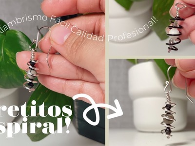 Como Hacer Joyeria Tu Mismo | Aretitos Faciles de Espiral #alambrismo #hechoamano #joyeria