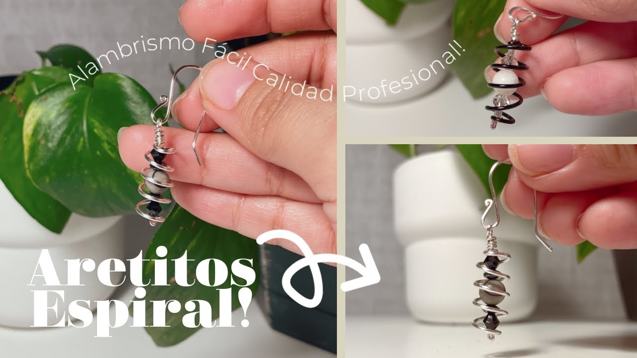 Como Hacer Joyeria Tu Mismo | Aretitos Faciles de Espiral #alambrismo #hechoamano #joyeria