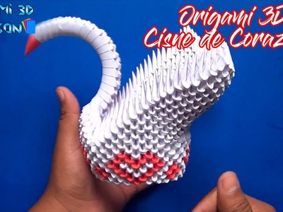 Origami 3D Cisne de corazones