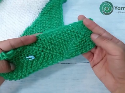 Técnica Multi Direccional a Dos Agujas. bufanda con lana bicolor.Tejiendoconleonardo