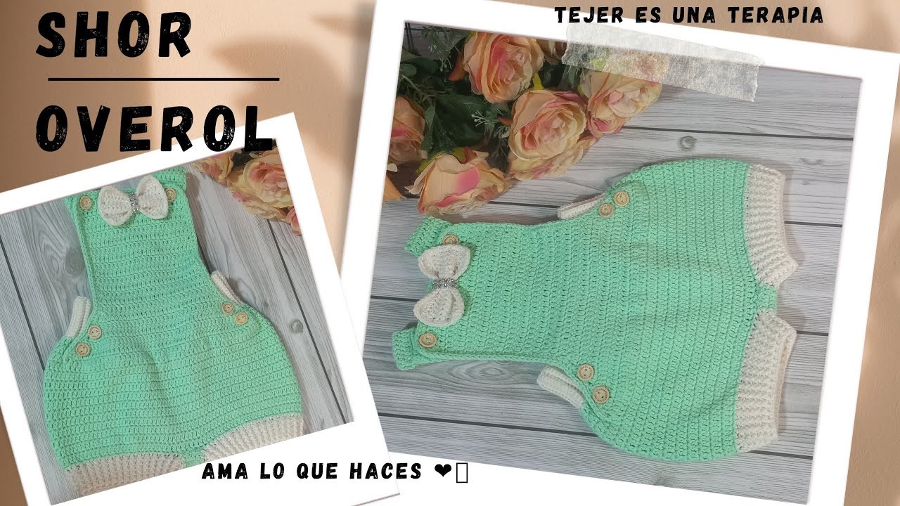 Cómo tejer  short overol con la técnica de crochet(hermoso overol paso a paso )
