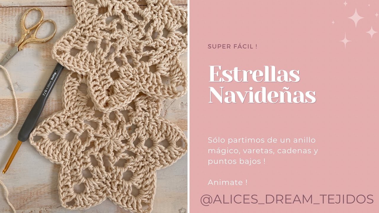 Estrellas Navideñas Tejidas a Crochet