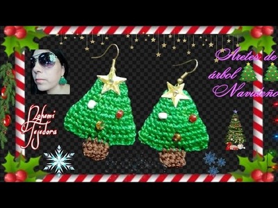????Aretes de árbolito navideño a crochet paso a paso #aretes #navidad #crochet #arbolitodenavidad ????⛄????