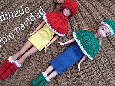 Barbie cordinado de navidad a crochet #barbiecrochetnorma #barbiecrochet