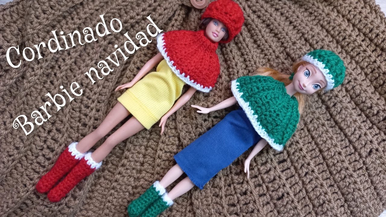 Barbie cordinado de navidad a crochet #barbiecrochetnorma #barbiecrochet