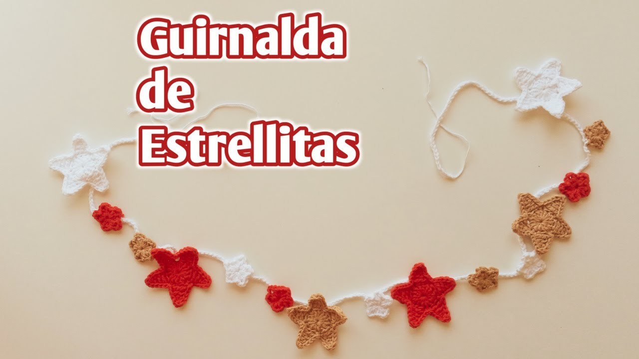 GUIRNALDA DE ESTRELLITAS DECORACION NAVIDAD CROCHET FACIL