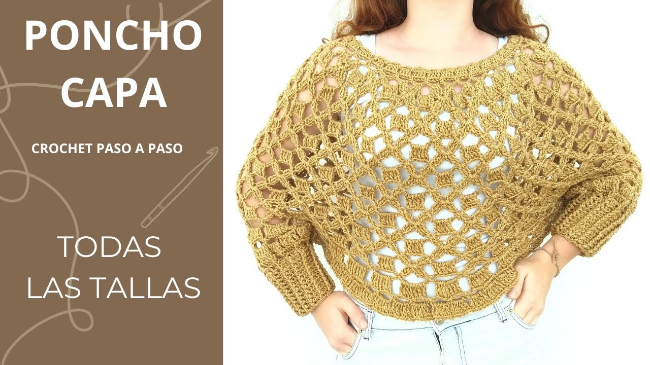 Poncho capa a crochet para mujer | TODAS LAS TALLAS
